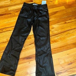 Imitation leather black pants